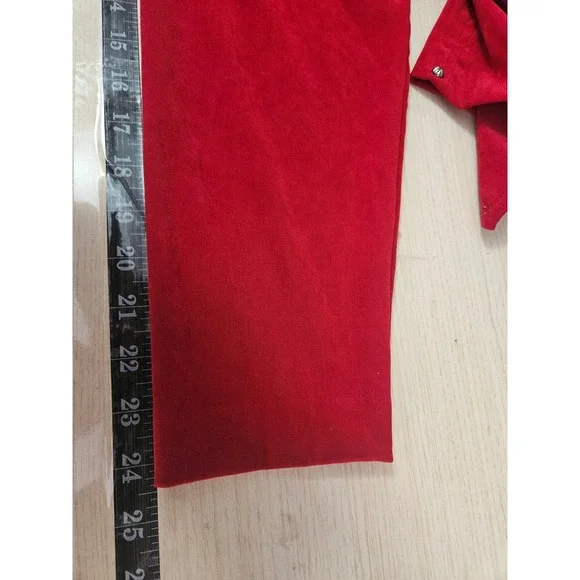 Stonebridge Red Velvet Button Down Blazer Studded‎ Collar & Hem 18W #531 - Picture 9 of 10